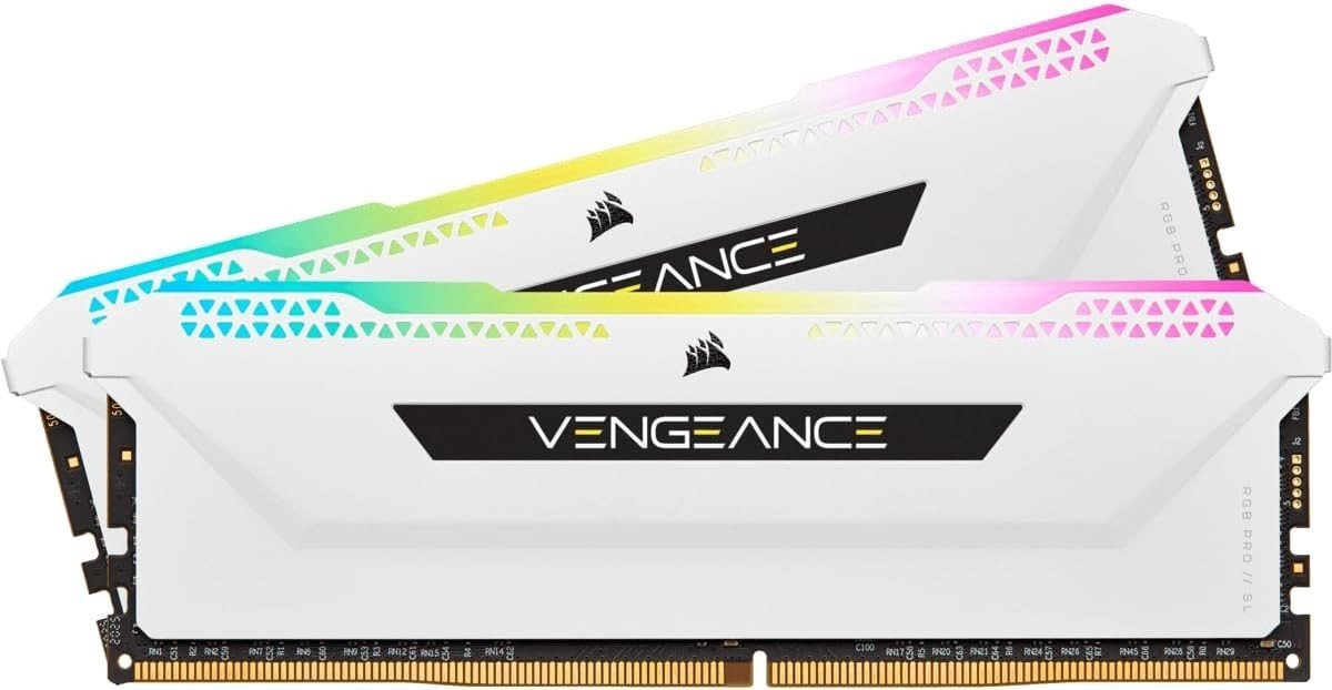 Corsair 32GB (2x16GB) DDR4 3600MHz Vengeance RGB Pro SL CMH32GX4M2D3600C18W Main Image